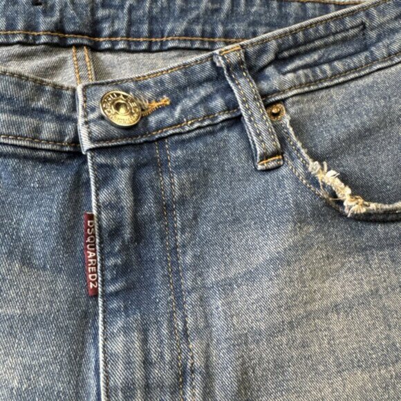 DSQUARED2 Jeans Mens Measure 32x31 Blue Light Med Wash Straight Leg Italy - Picture 4 of 9
